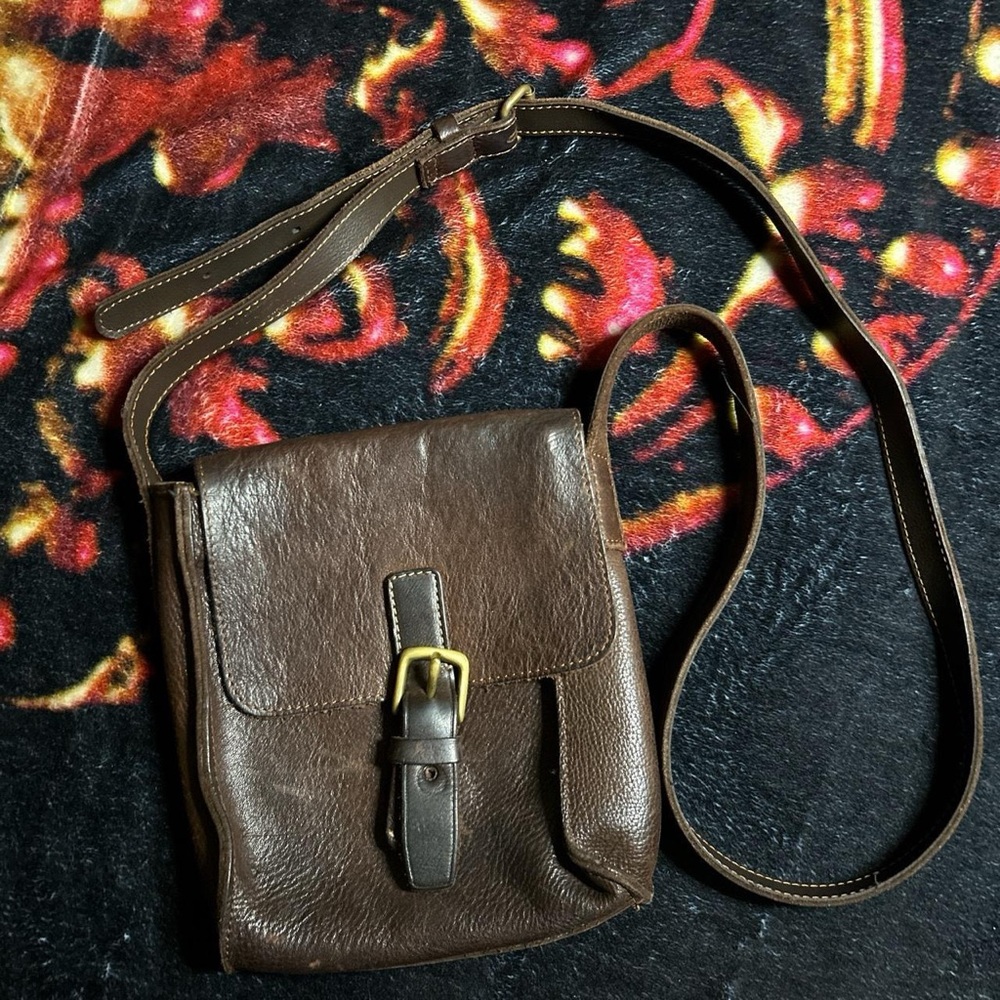 GAP vintage brown leather satchel